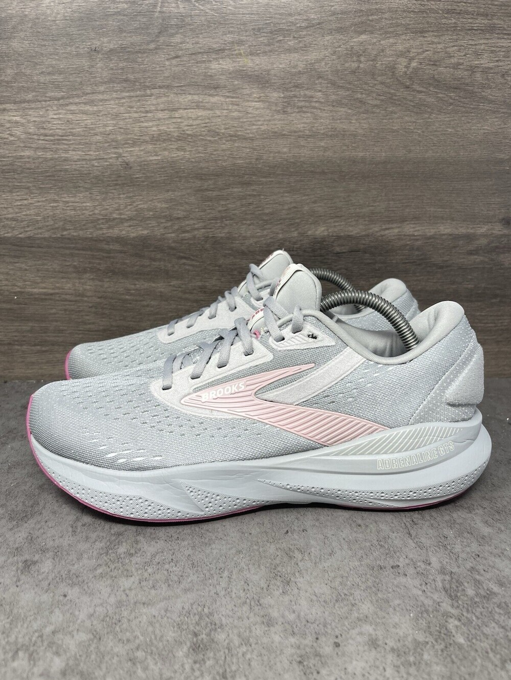 Brooks Adrenaline GTS 24 Womens Size 10.5 B Gray Pink Running Stability Shoes